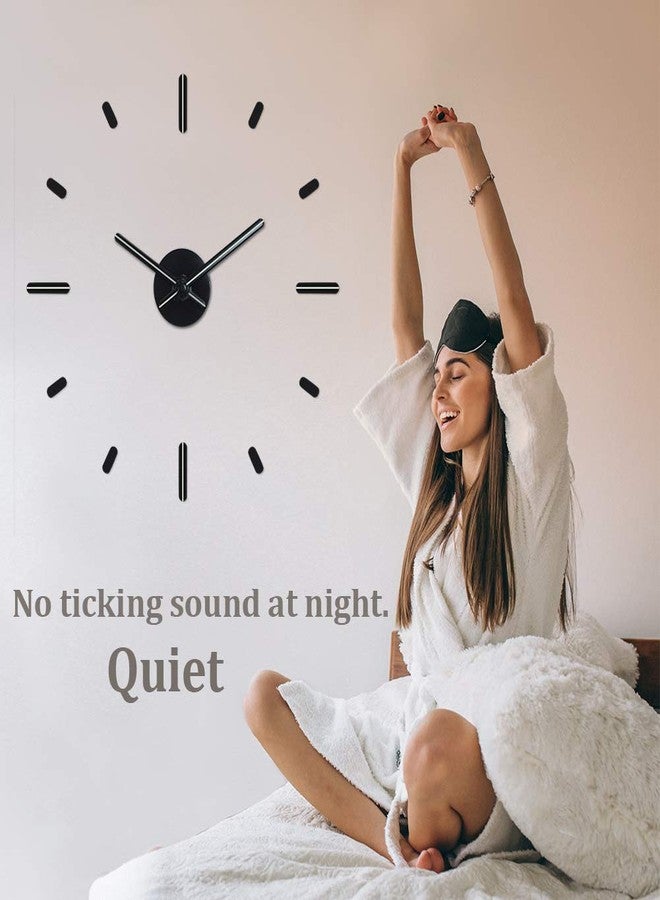 Presentime & Co Large Frameless DIY Wall Clock for Modern Home/Office Decoration, Silent no Ticking, Night Glow. Wall Décor for Living Room, Dining Room, Kitchen, Bedroom, Class Room, Office Space. - Image 3